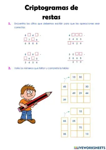 Criptogramas de resta