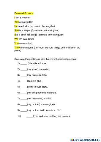 Personal pronouns