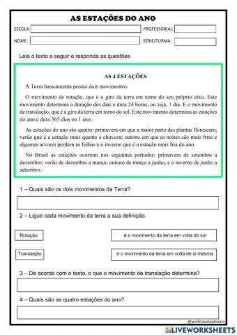 As estações do ano