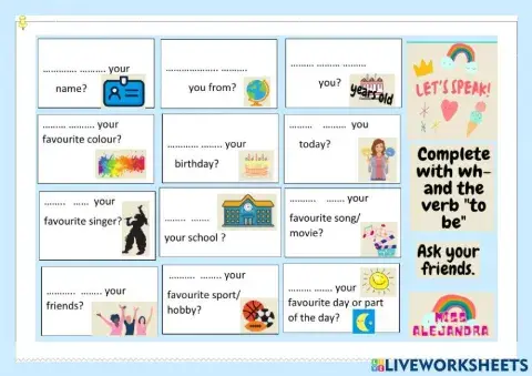 Speaking activity: interviewing my friends