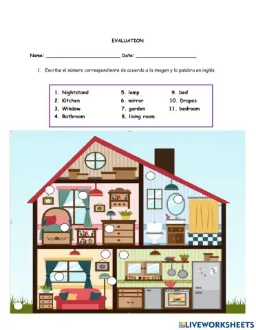 Evaluación partes de la casa