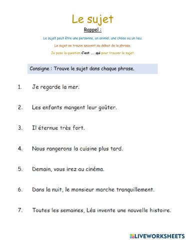 Le sujet