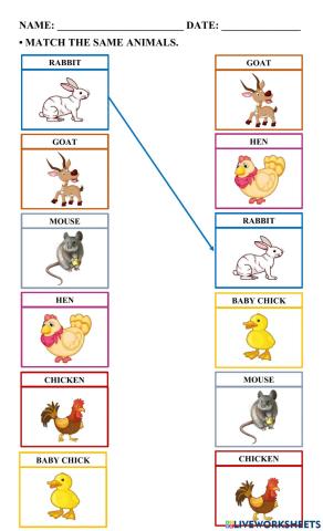 Match the same Farm Animals
