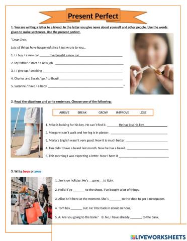 Present perfect practice