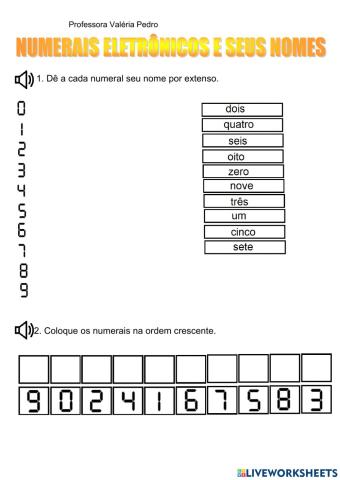 Numerais em formato eletrônico