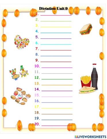 Unit 9 dictation