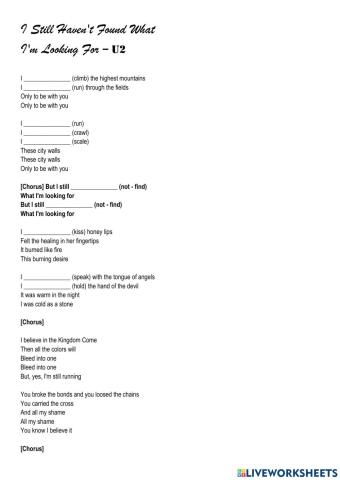 I Still Haven't Found What I'm Looking For