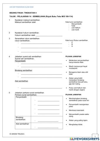 Fikah tg 4 - SEMBELIHAN