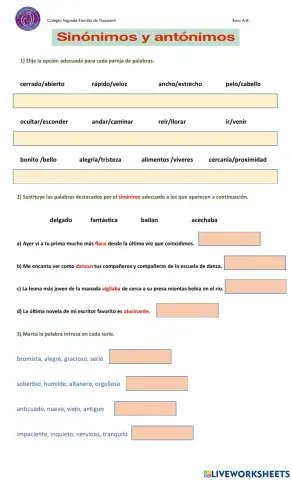 Sinónimos y antónimos