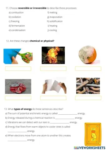 Natural Science, Unit 5: MATTER AND ENERGY, exam (part 2)