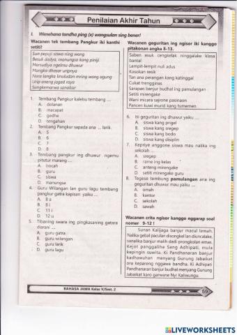 Latihan PAT Kelas 5 2020-2021