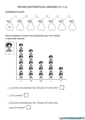 Repaso UD 11 y 12 mates 1º