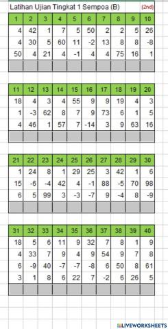 Latihan ujian tingkat 1B