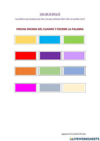 Palabras con geo, gen y gest