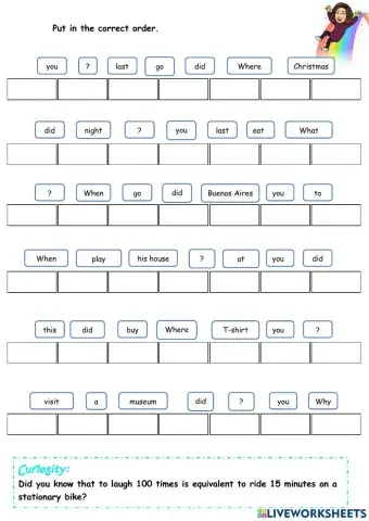 Past simple questions order
