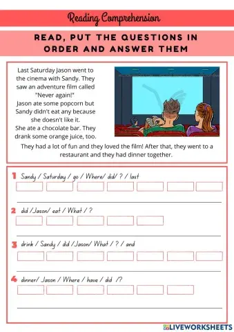 Reading Comprehension  - Last Saturday