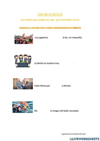 Verbos acabados en -ger, -gir