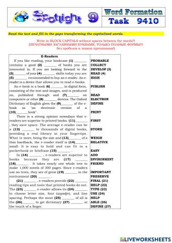 Spotlight 9 Task 9410