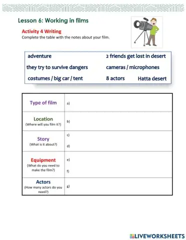 Access 8 - Unit 9 - Lesson 6 - Act 4a