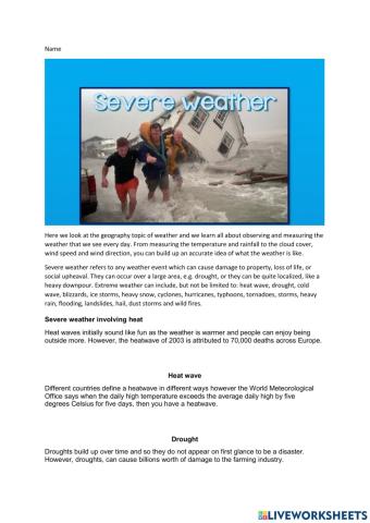 Severe weather Persistent raining