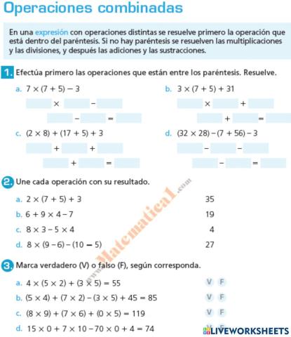 Operaciones Combinadas