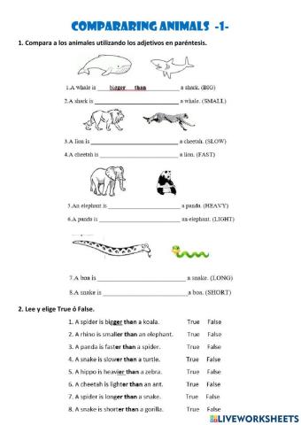 Comparing animals 1