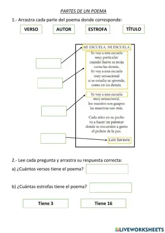 Partes de un poema