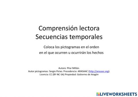 Comprensión de textos cortos (secuencias temporales)