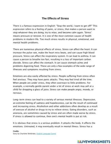 The effects of stress