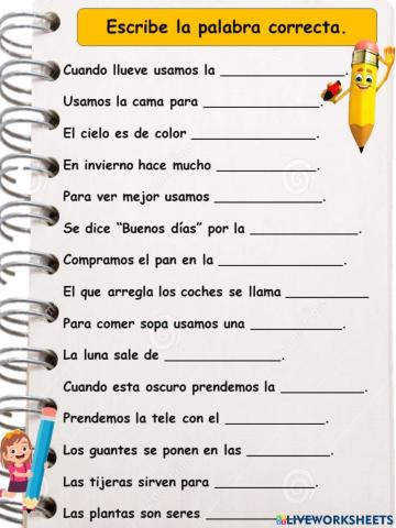 Completando oraciones