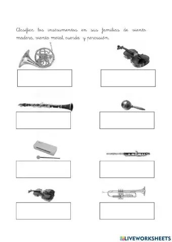 ¿Cuerda, viento o percusión?