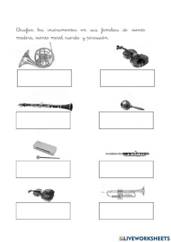 ¿Cuerda, viento o percusión?