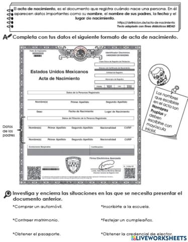 Acta de nacimiento