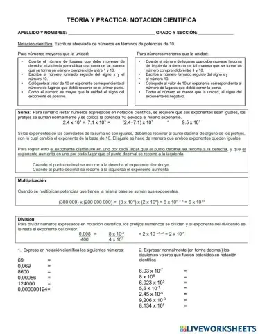 Notación cientifica