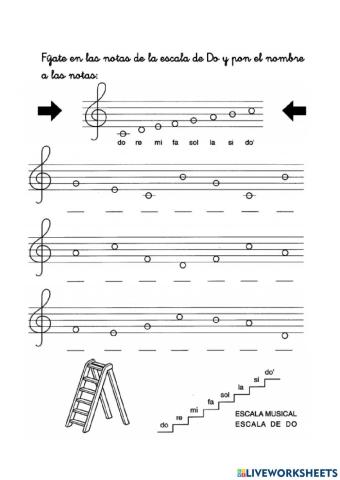 Escribe el nombre de estas notas
