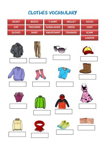 Clothes vocabulary