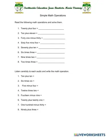 Simple math operations