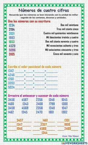 Números de cuatro dígitos