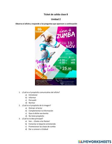 El propósito comunicativo de un afiche