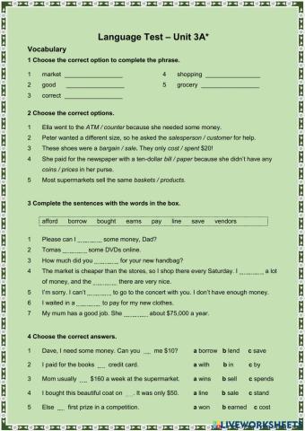 Unit 3 - Vocabulary