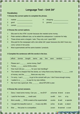 Unit 3 - Vocabulary