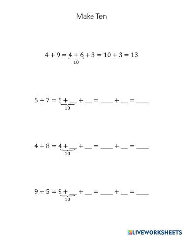 Strategies for Addition - Making Ten - 1