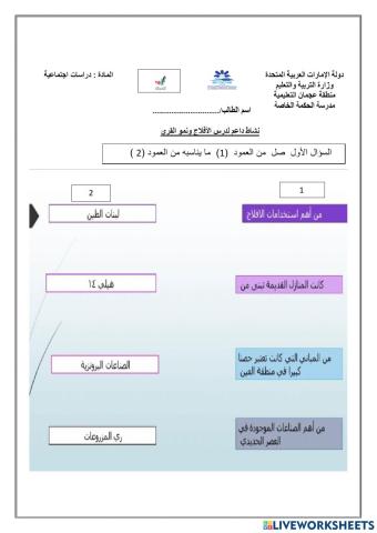 نشاط داعم  1عن درس  الافلاج