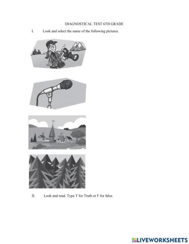 Diagnostic test 6th grade