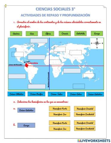 Los Continentes y Océanos