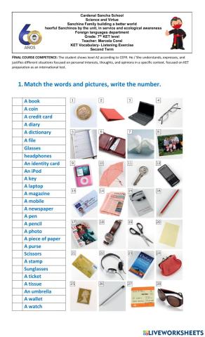 KET VOCABULARY - THINGS