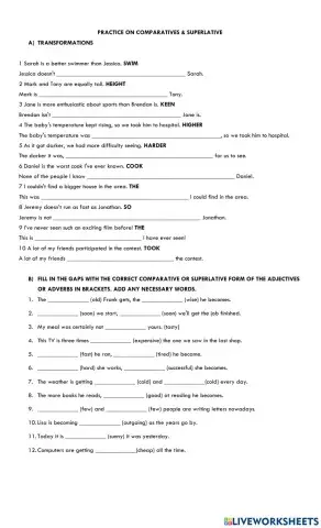 Comparatives and superlatives