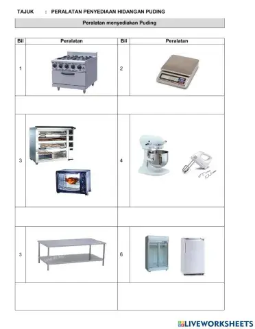 Peralatan Penyediaan Puding