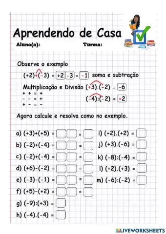 Operaçoes com numeros inteiros