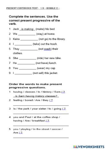 Present Continuous -